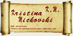 Kristina Mickovski vizit kartica